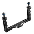 thumbnail image 4 of jinwen Underwater Camera Tray Adjustable Video Light Stabilizer Rack with Double Handle Black, 4 of 9