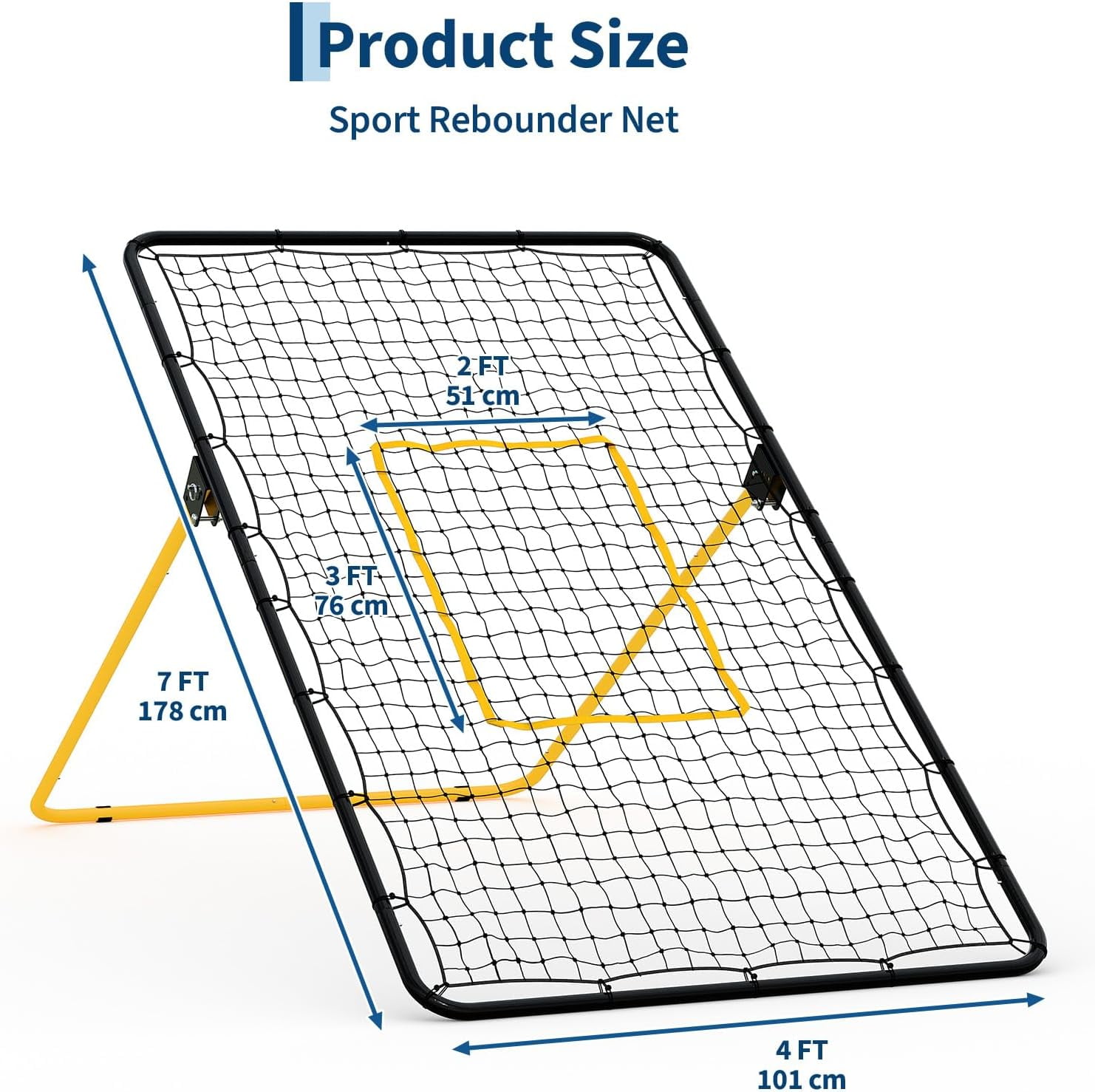 Riedhoff Volleyball Rebounder Net 7 x 4 ft, Large Training Bounce Back Net, Yellow & Black