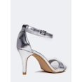Women's Strappy Heels | Round Open Toe Kitten Heels With Adjustable Ankle Strap For Party & Wedding