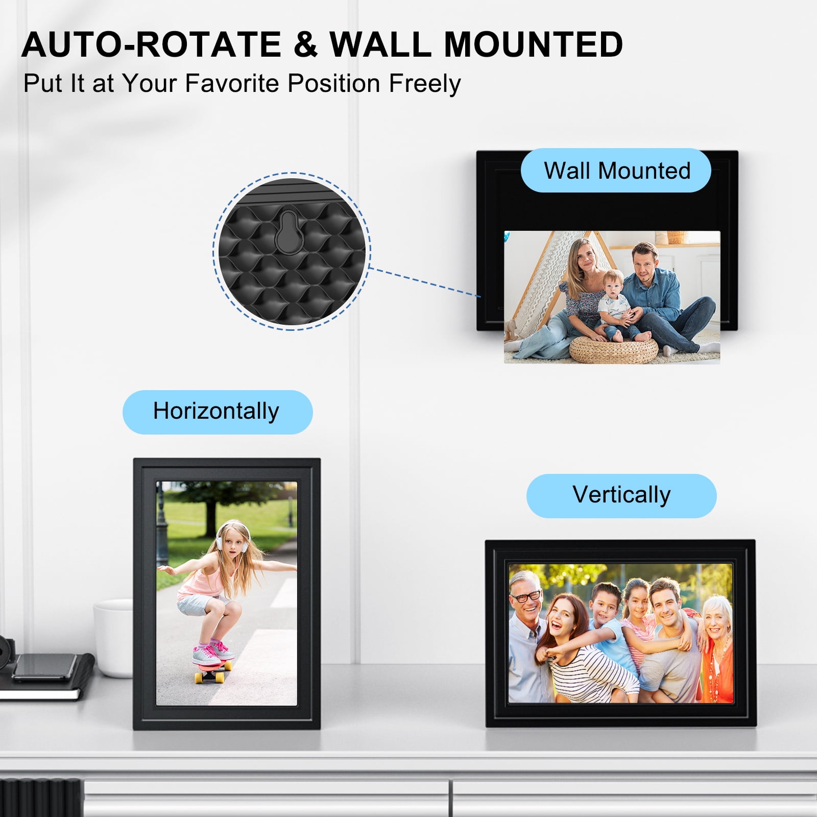Digital Picture Frame - Uhale WiFi 10.1 inch IPS Touch Screen Digital Photo Frame Display for Gifting, 32GB Storage Support 64G TF Card, Auto-Rotate, Share Photos Via Uhale App from Anywhere