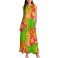 thumbnail image 3 of 1960s vintage groovy mod floral Long Dress dresses for wom02 Dress for girls prom dress02, 3 of 7