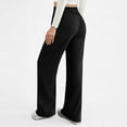 thumbnail image 4 of Timegard Lounge Pants for Women Elastic High Waist Straight Leg Ruched Loose Trousers Solid Color, 4 of 8