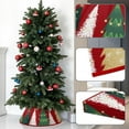 thumbnail image 3 of Christmas Tree Collar Red Velvet Folable Snowflake Christmas Tree Ring Tree Skirt for Artificial Trees Base Stand Cover Christmas Tree Decoration Tree Basket for Party Home Decorations, 3 of 7