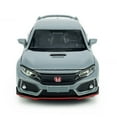 thumbnail image 5 of Civic Type R Hatchback Sports Diecast Car Model Toy Vehicle 1/32 Scale Metal Pull Back Friction Powered Vehicles Doors Open Light Sound Alloy Casting Toys Kids Boys Adults Birthday Gifts, Cement Grey, 5 of 6