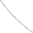 thumbnail image 2 of 14k Yellow and White Gold Curb Chain Necklace Saturn Chain Lobster Claw Closure 16 Inch Chain Necklace for Women and Men, 2 of 2