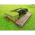 thumbnail image 1 of Farmland Outdoor Tablecloth, Backyard Area Shadow under Pine Trees Featured Rustic Fence Zen Outdoor Photography, Decorative Washable Fabric Picnic Table Cloth, 58 X 84 Inches,Green, by Ambesonne, 1 of 2