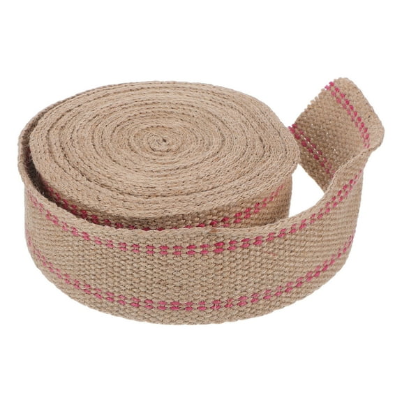 Hemoton Jute Rope With Red Stripes For Chair Repair And Crafting Sturdy Braided Webbing For Furniture Upholstery Ideal For Indoor And Outdoor Use