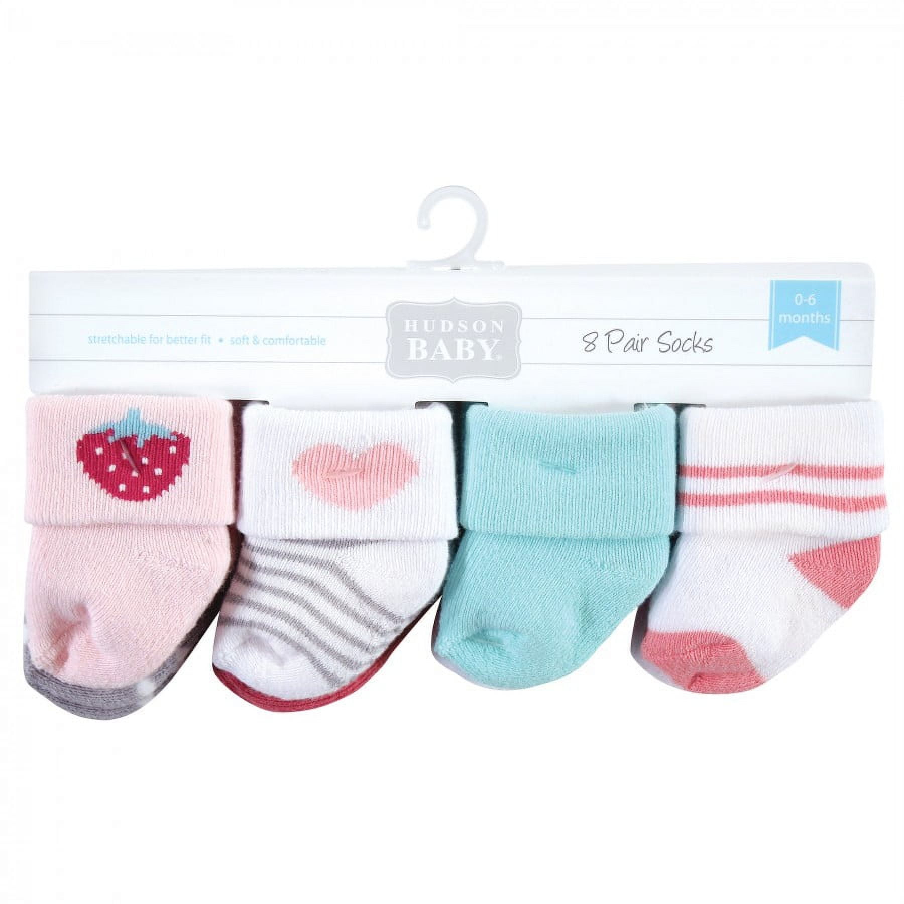 Hudson Baby Cotton Rich Newborn and Terry Socks, Blue Forest