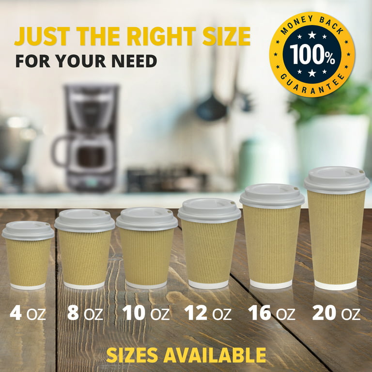 MRcup [80 Packs] 12oz Insulated Triple Wall Disposable Coffee Cups with Lids  and Straws, PerfectTouch Leakfree Anti-slip Anti-spill Togo Hot & Cold  Reusable Paper Cups, Black and White - Yahoo Shopping