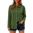 thumbnail image 4 of Neewe Womens Classic Plain Long Sleeve Button Down Shirts Casual Loose Fit Cotton Collared Blouses, 4 of 8