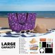 thumbnail image 5 of Easygdp Purple Snowflakes Bolsa de Viaje de Playa de Gran Capacidad, Bolsa Tote Perfecta para la Playa, Escapadas de Fin de Semana y Viajes, 5 of 7