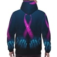 thumbnail image 7 of Kdxio Two Human Hands are Holds Pink Ribbon Awareness Print Mens Casual Hooded Collar Drawstring Hoodies Pullover Sweatshirts Casual Long Sleeve Shirts-Large, 7 of 7