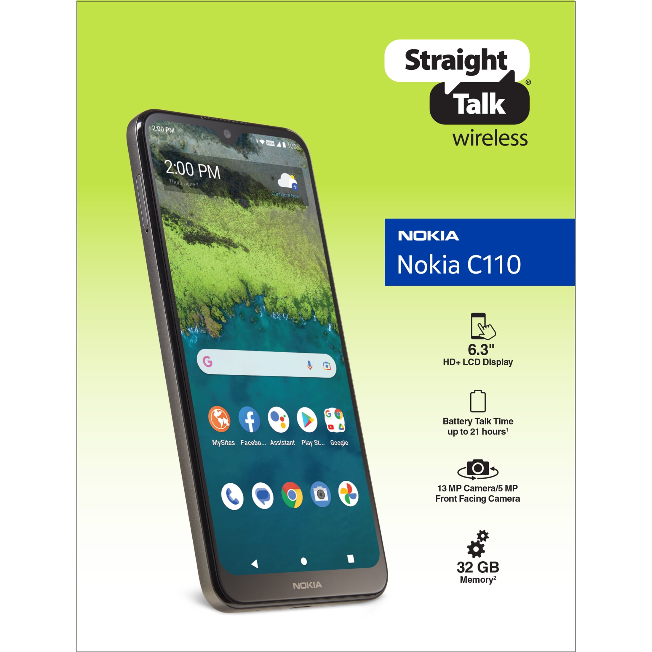 Total By Verizon Prepaid Nokia C110 4g (32gb) Cdma Smartphone - Gray :  Target