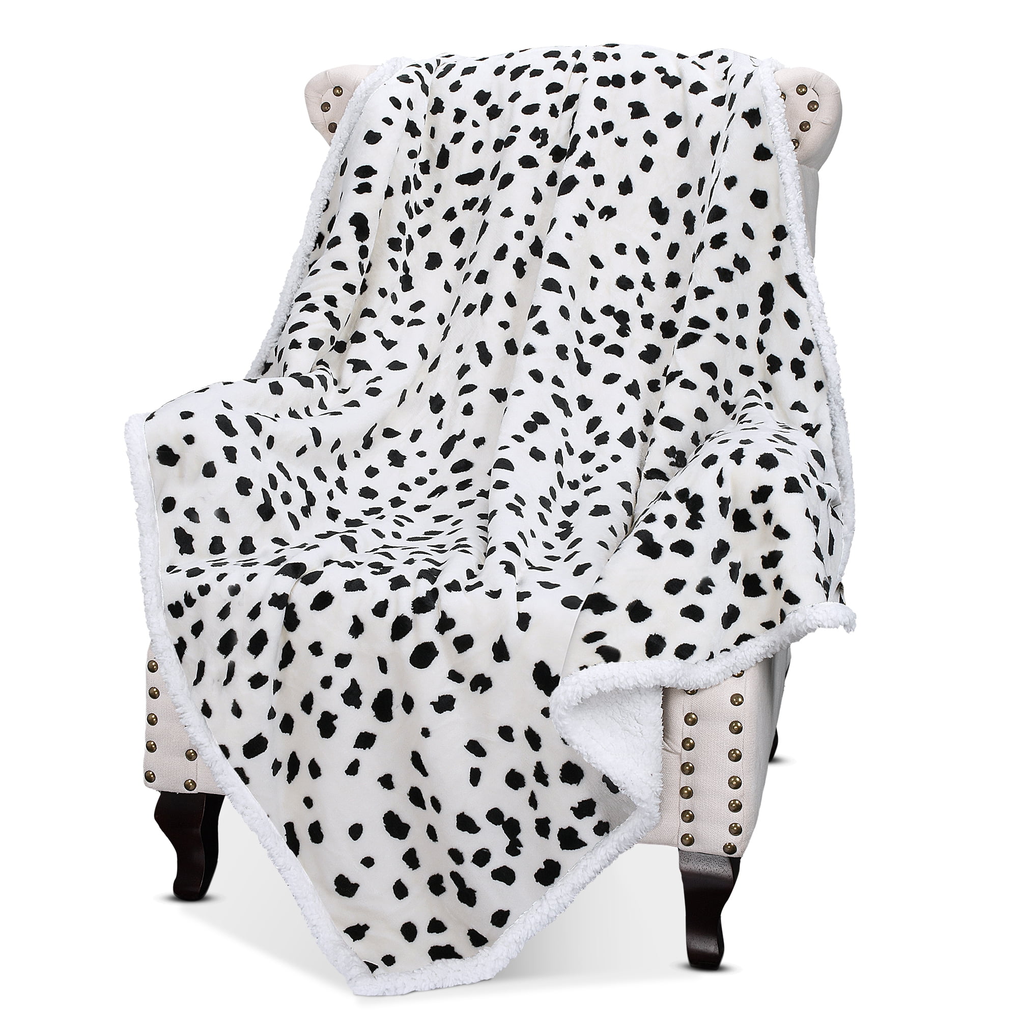 Silver Dots & Stars Double Sided Fur Fleece Cuddle Supersoft Fabric 