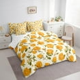 thumbnail image 3 of Feelyou Romantic Yellow Rose Bedding Comforter Set 7pcs, Rustic Flower Floral Queen Bedding Sets, Simple French Fashion Reversible Queen Sheet Sets, Lightweight Room Decor, 3 of 8