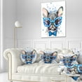 thumbnail image 3 of Designart Cute French Bulldog with Glasses - Animal Throw Pillow - 12x20, 3 of 5
