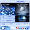 thumbnail image 3 of RNRUO 15.6" Laptop with Windows 11, 12GB RAM 256GB SSD, FHD Screen Full Size Keyboard, Office 2024 Included, Portable Laptop for Students and Home Use, Silver, 3 of 11