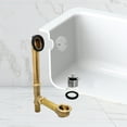 thumbnail image 2 of Westbrass 14" 20 ga. Twist & Close Brass Bathtub Drain Assembly with 2-Hole Overflow, Polished Chrome, 2 of 14