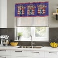 thumbnail image 5 of 2 Pack Valances for Windows, Independence Day Window Valances for Living Room/Bedroom/Bathroom, US Flag Spring Flowers Vintage Blue Stars Light Filtering Kitchen Curtain Valance 54"W x18" L, 5 of 9