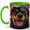 Green, variant on Stained Glass Rottweiler Coffee Mug, Colorful Dog Mug, Ceramic 11 oz