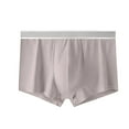 thumbnail image 2 of Jinhomg Thin Cotton Boxers for Men Lightweight Breathable Basic Solid Underwear Plus Size Comfy Seamless Boxer Briefs Everyday Underpants Clearance Items for Women Gray XXXL, 2 of 3