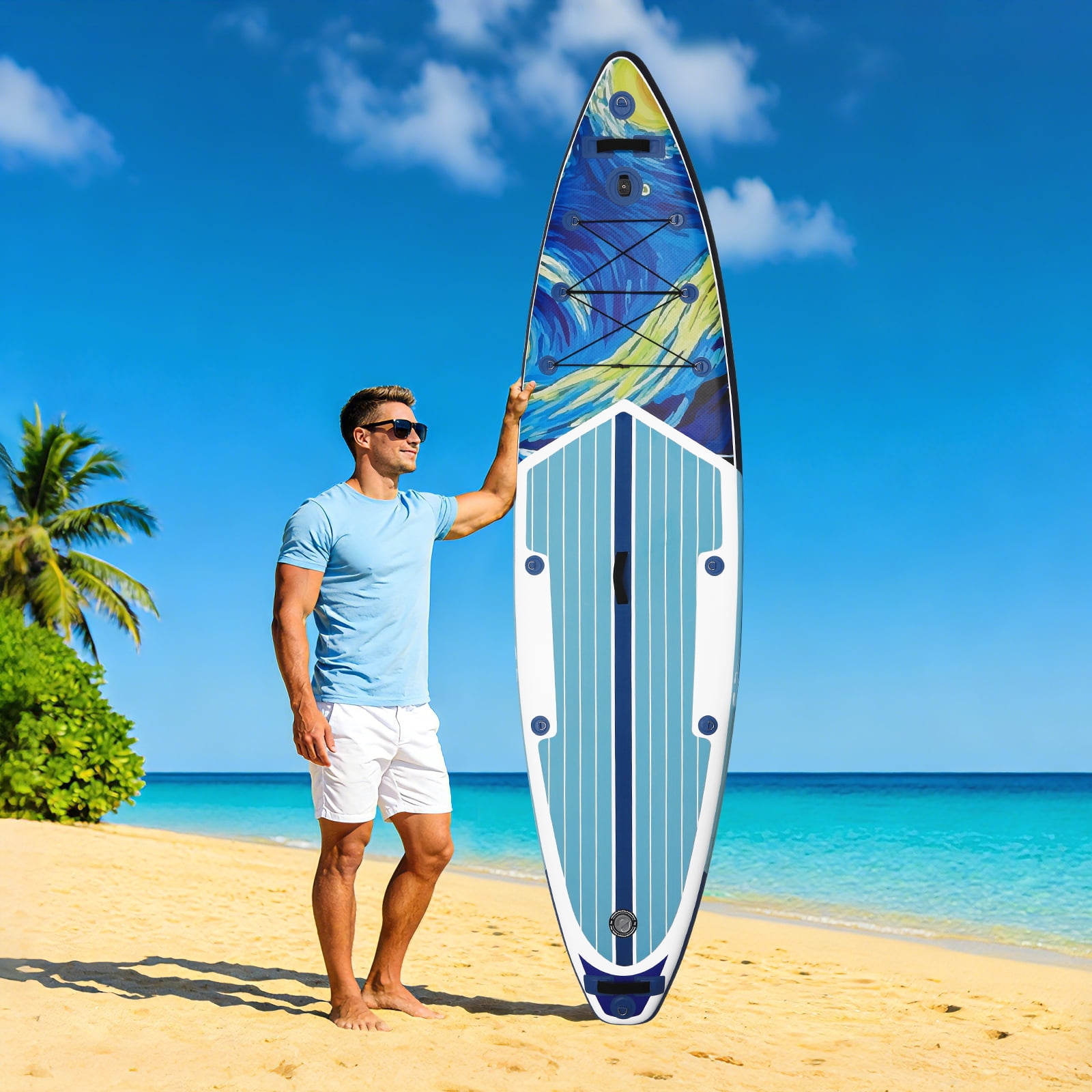 ELECWISH Inflatable Stand up Paddle Boards 11 ft with Premium SUP Paddle Board Accessories, Wide Stable Design, Non-Slip Comfort Deck for Youth & Adults