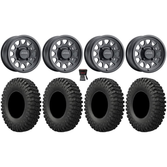 Method 414 15" Wheels Black  38mm 35" MotoCrusher Tires Can-Am Commander Maverick Renegade Outlander Defender