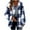 Blue, variant on VEKDONE Women Plaid Hooded Jackets Button Down Drawstring Fleece Shackets Jackets Fall Winter Long Sleeve Plus Size Shirts Coat Fashion Clothing