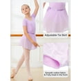 thumbnail image 2 of Stelle Ballet Short Sleeve Leotard with Separate Adjustable Tie Skirt Tights Dance Dress Outfit for Girls,Purple,4T, 2 of 7