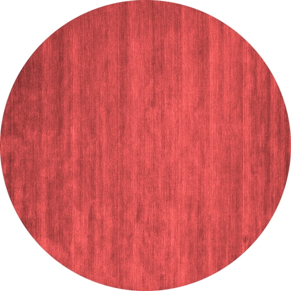 Ahgly Company Indoor Round Abstract Red Contemporary Area Rugs, 7' Round
