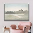 thumbnail image 2 of PixonSign Framed Canvas Print Wall Art Pastel Mountain Range Valley River Nature Wilderness Illustrations Modern Art Decorative Minimal Rustic for Living Room, Bedroom, Office - 16"x24" White, 2 of 5