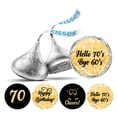 thumbnail image 1 of Darling Souvenir chocolate Labels DIY 190 Pcs Cheers 70th Birthday Theme Stickers-Glitter Gold & Black, 1 of 2