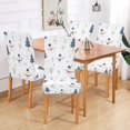 thumbnail image 2 of Yayeee 4 Pack Dining Chair Covers Stretch Parson Chairs Slipcovers Seat Protector, Blue Cartoon Snowmen, 2 of 6