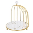 thumbnail image 1 of Countertop Organizer, Cosmetics Storage Shelf Rack with Birdcage Design, Iron and Glass Material, for Bathroom Bedroom, 1 of 7