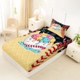 thumbnail image 4 of Castle Fairy Green Ice Cream Print Twin Sheets 3pcs, Sport Baseball Bedding, Black Pink Yellow,1 Fitted Sheet, 1 Flat Sheet and 1 Pillowcase, 4 of 6