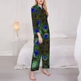 thumbnail image 3 of Sigee Peacock Feathers for Women’s Pajama Sets Long-Sleeved Pjs Sets for Women 2 piece Sleepwear-Large, 3 of 7