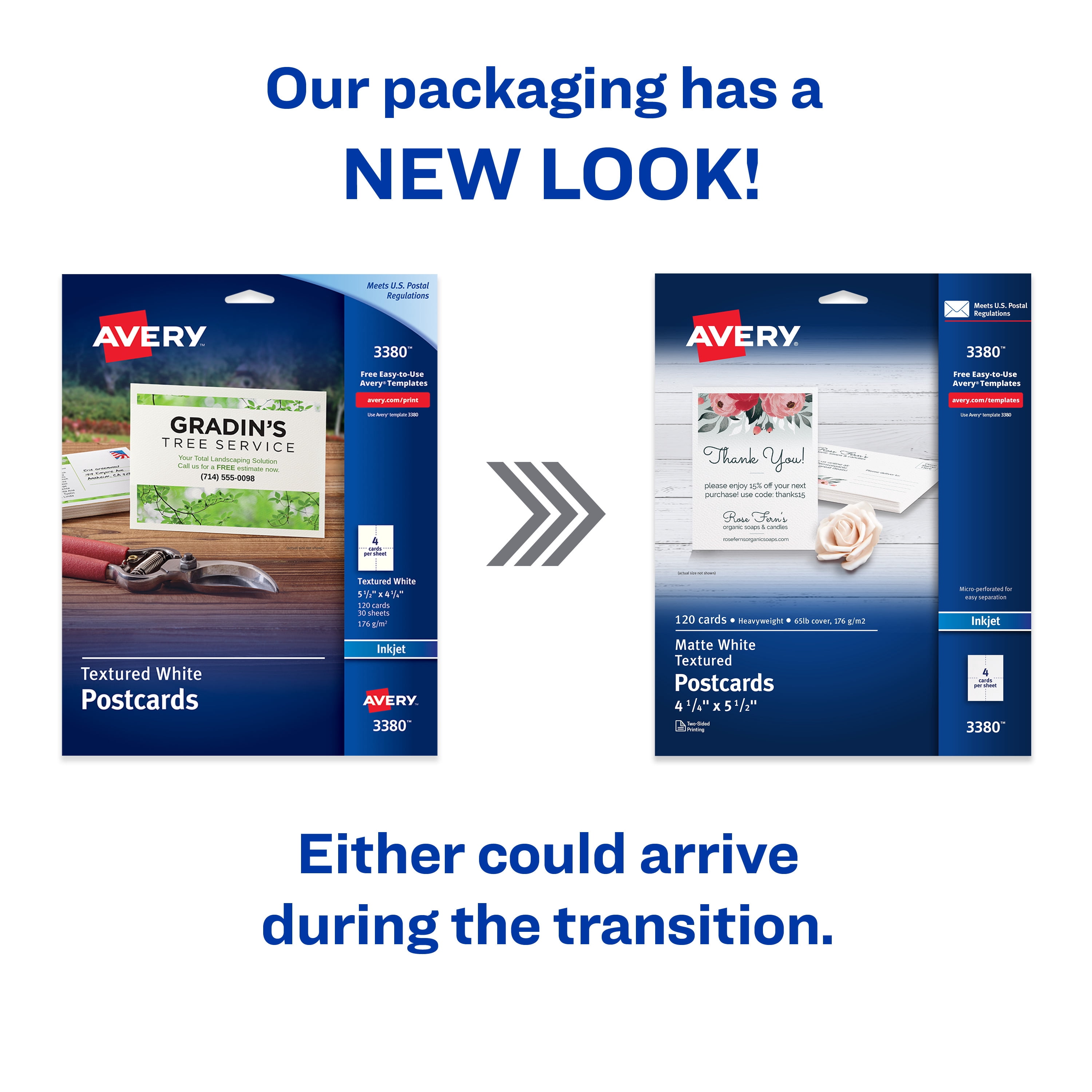 Avery Printable Postcards, 4.25" x 5.5", Textured White, 120 Blank Postcards  for Inkjet Printers (3380) - Walmart.com