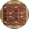thumbnail image 1 of Ahgly Company Indoor Round Oriental Brown Traditional Area Rugs, 7' Round, 1 of 4