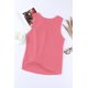 thumbnail image 2 of ABPHQTO Camiseta sin mangas de punto gofrado con nudo torcido rojo para mujer, 2 of 5