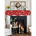 thumbnail image 4 of Red Christmas Fireplace Mantle Scarf, Xmas Snowflakes Winter Pine Tree Deer Mantel Cover Table Runner for Home Living Room Door Window, Indoor Outdoor Holiday Party Decor 17" x 60", 4 of 6