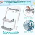 thumbnail image 3 of Asiento de Entrenamiento para Inodoro Infantil con Escalera - Altura Ajustable y Base Antideslizante - Ideal para Baños Públicos y Comerciales- Color: Gris, 3 of 6