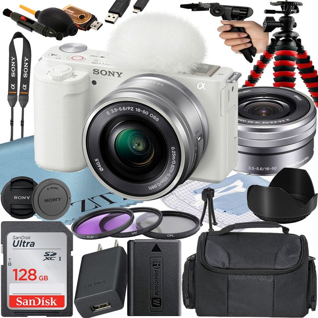 Sony Alpha ZVE10 Mirrorless Vlog Camera With 1650mm Lens + 128GB