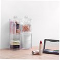 thumbnail image 4 of HORIALENCE 1Pcs Cotton Buds Storage Case Transparent PS Waterproof Double Layer Design for Desktop, 4 of 8