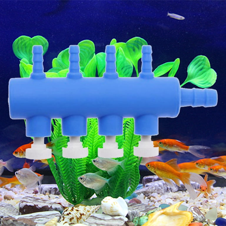 Aquarium Air Control Lever Valve - Stainless Steel 5-Way Splitter For Fish Tank Oxygen Pump