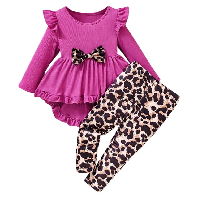 Liyamei Robe Tricotée Unie à Col Rond Patchwork pour Filles et Jupe Asymétrique avec Leggings Décontractés pour Tous les Jours, Rouge 4-5 Ans