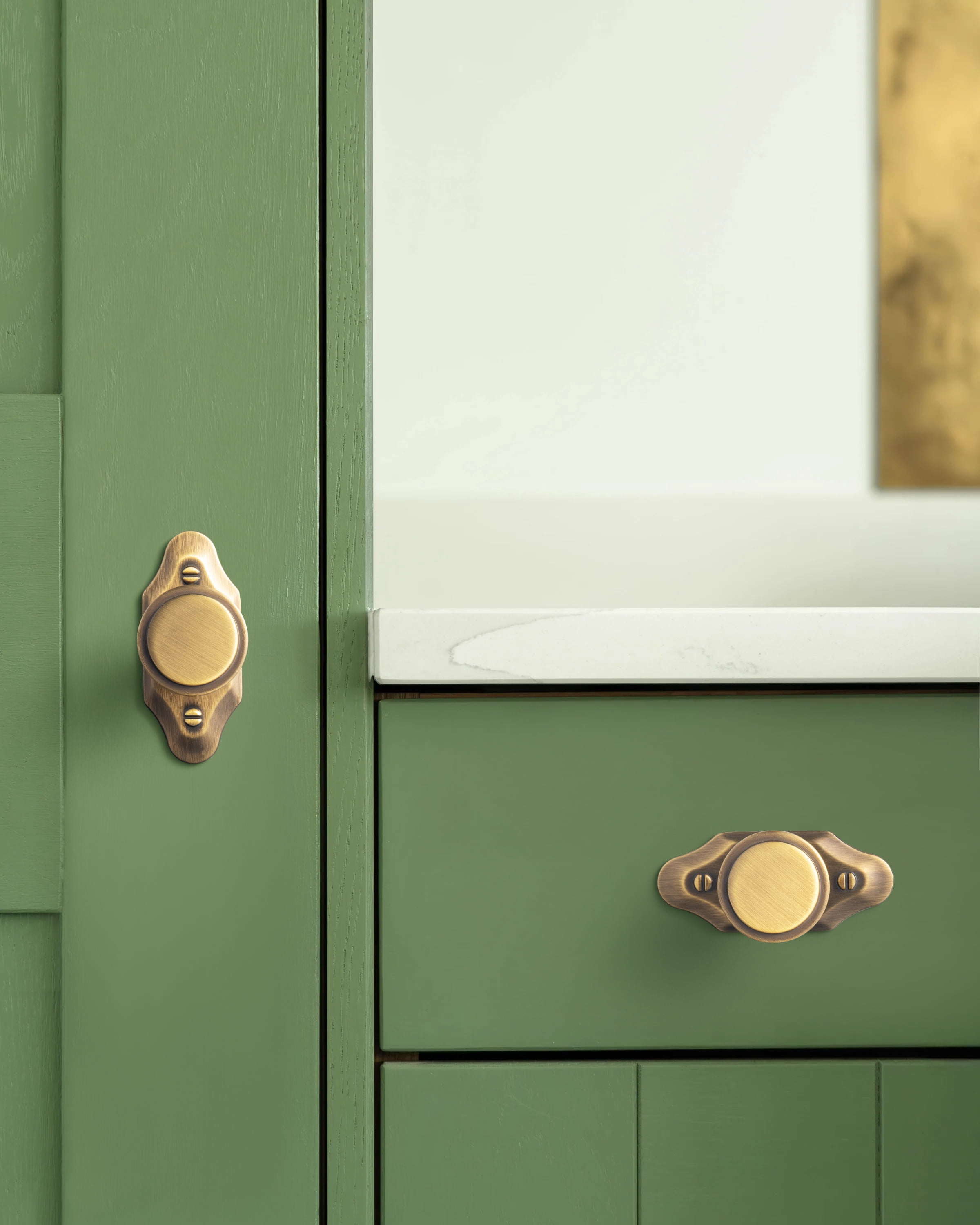 Goo-Ki Brushed Bronze Cabinet Drawer Knobs with Backplate, Zinc Alloy Kitchen Hardware,Modern Single Hole Bar Pull Handles for Cupboard Wardrobe,6 Pack (2503-G023)