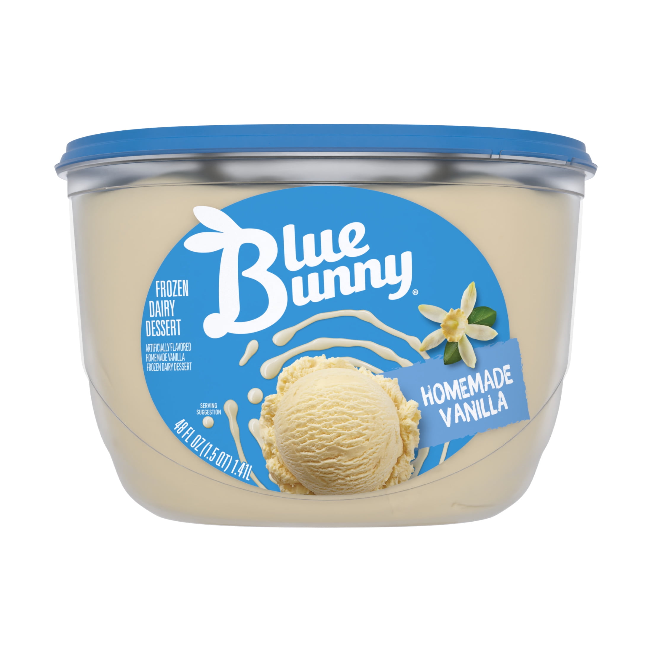 Blue Bunny Homemade Vanilla Premium Frozen Dessert, 48 fl oz