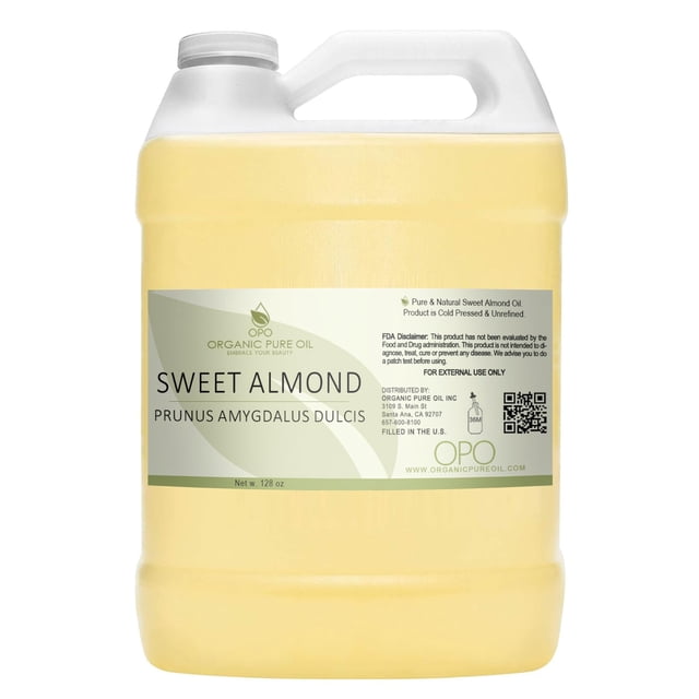 Carrier Oil, aceite puro orgánico de almendras dulces, 3,8 l, 128 onzas