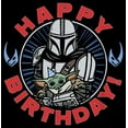 thumbnail image 2 of Boy's Star Wars: The Mandalorian Grogu and Din Djarin Happy Birthday  Graphic Tee Black Medium, 2 of 5