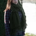 thumbnail image 2 of Army Green - Oversized Frayed Scarf, 2 of 7